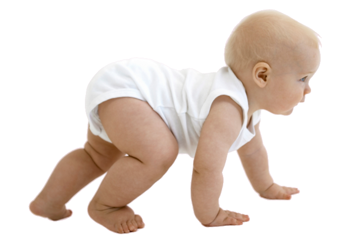 Bébé faisant du 4 pattes