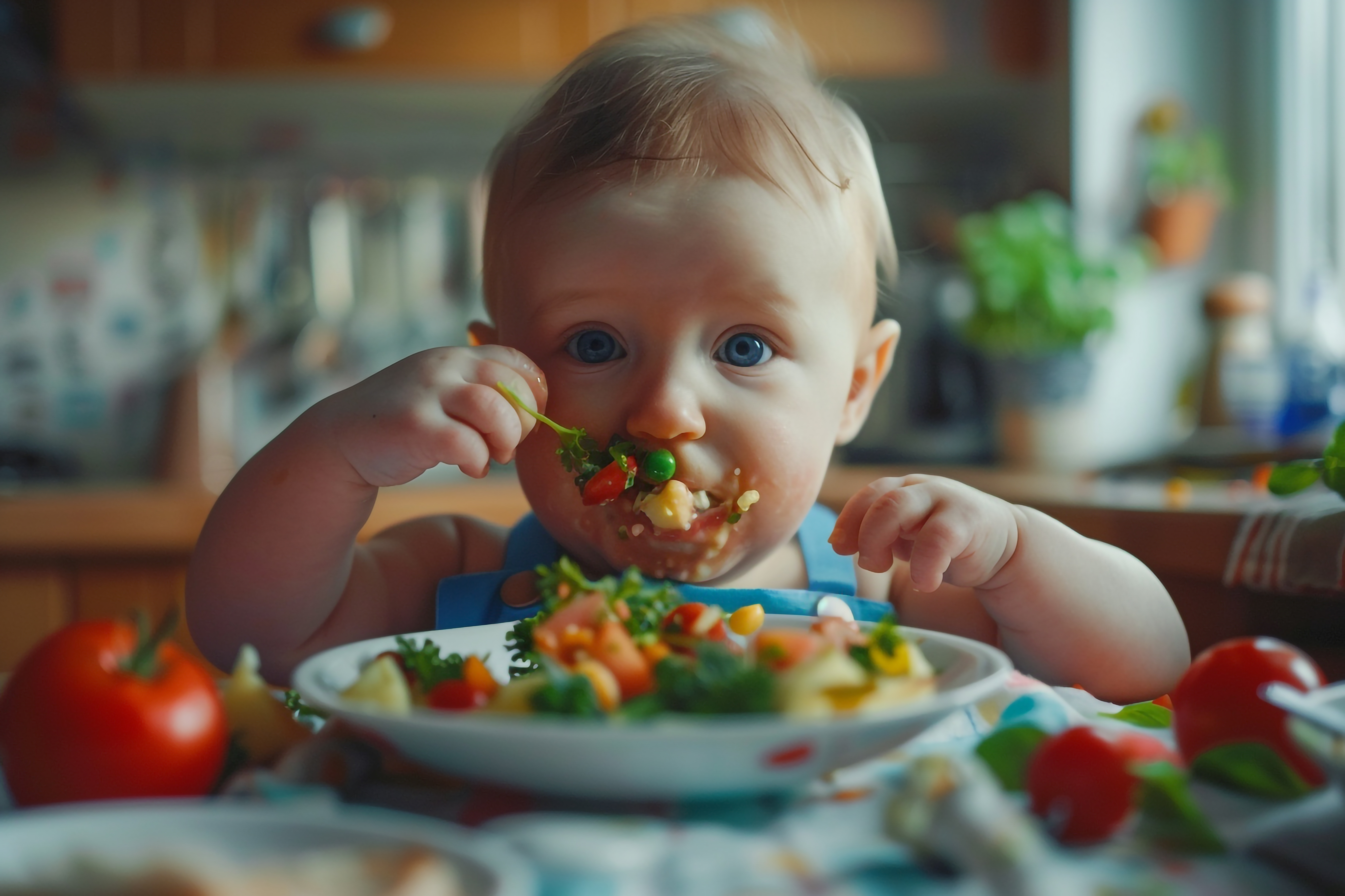Bébé qui mange des légumes