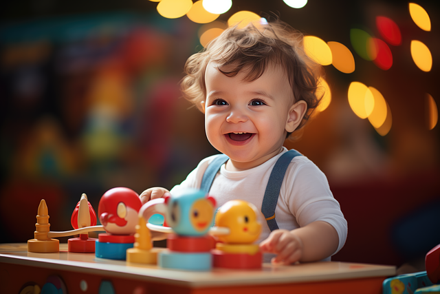 Un enfant souriant qui joue